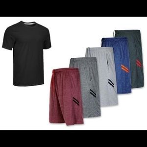 Men’s 5-Pack dry-fit shorts + T-shirt size Large